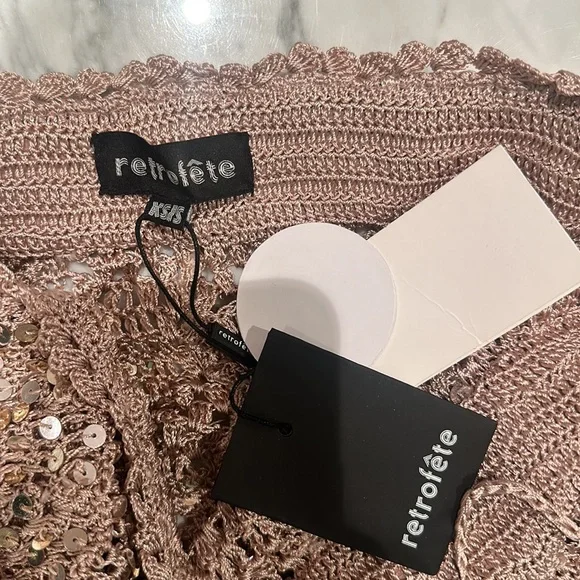 Retrofete TOSCA SEQUIN CROCHET JUMPSUIT XS/S NWT - Picture 7 of 17